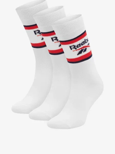 3 pár uniszex hosszú szárú zokni Reebok fehér
