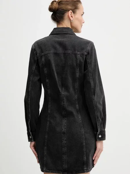 Džínové šaty Calvin Klein Jeans mini přiléhavé černá