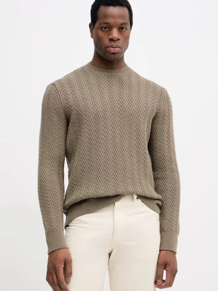 BOSS pulover de lana verde