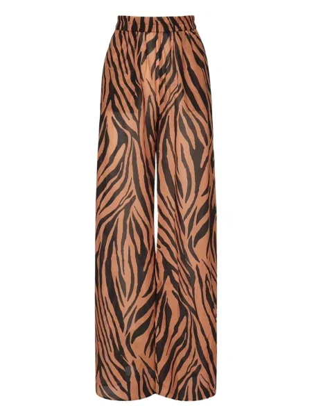 Talia spodnie The Andamane z nadrukiem w zebrę brązowe