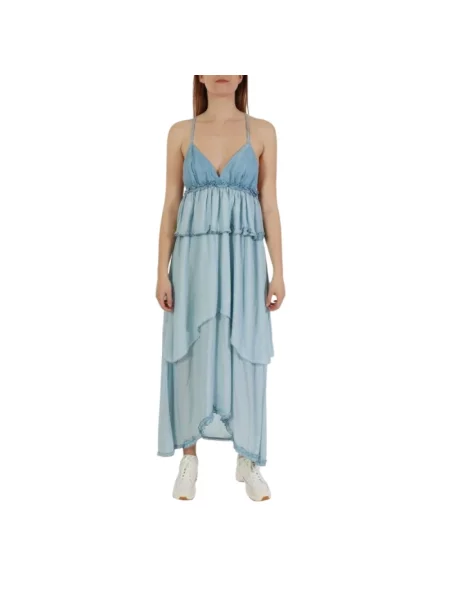 Sukienka maxi Pinko niebieska