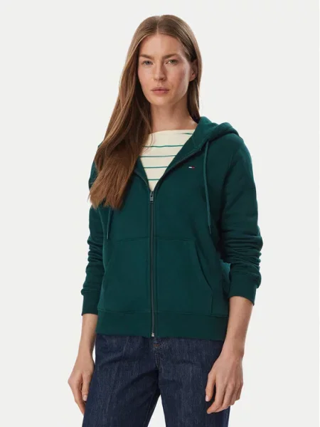 Tommy Jeans Hanorac Flag închis verde