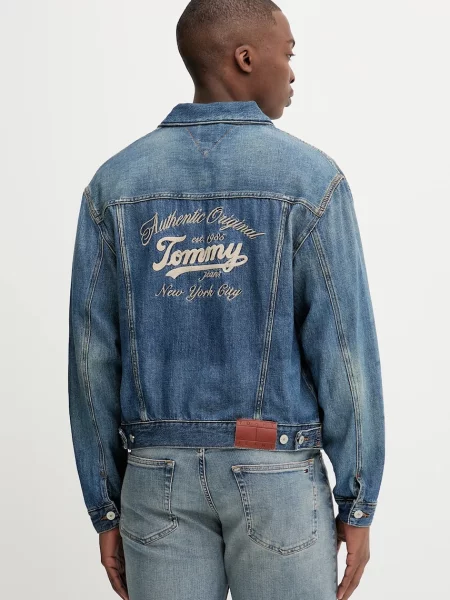 Tommy Jeans geacă jeans de tranziție oversize albastru