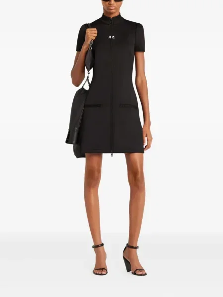 Rochie mini Courreges scurtă de costum negru