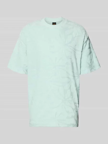 T-shirt o kroju regular fit z mieszanka bawełny model TE_FLOWER' Boss Orange