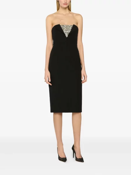 Rochie midi Genny până la genunchi de costum negru