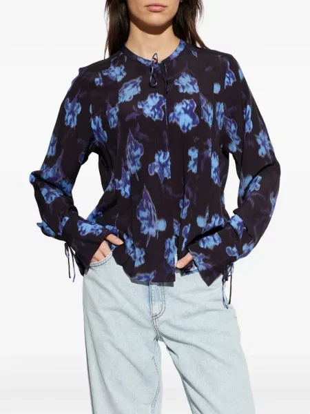 Bluzka Rag & Bone w kwiatki z nadrukiem czarna