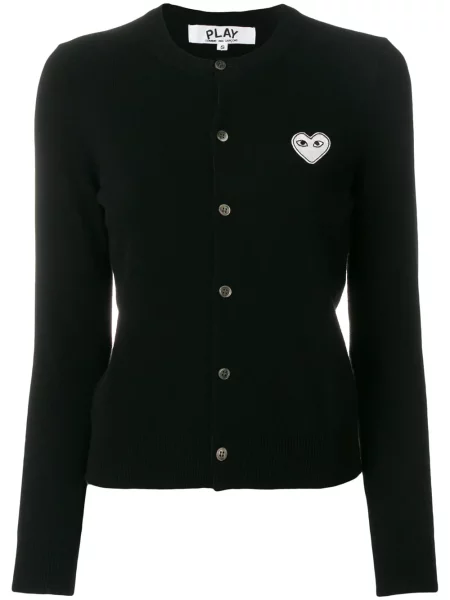 Cardigan Comme Des Garcons Play cu motiv cu inimi negru