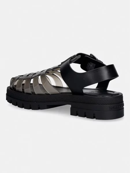 Tommy Jeans sandały z odkrytą piętą TJW JELLY FISHERMAN SANDAL czarne