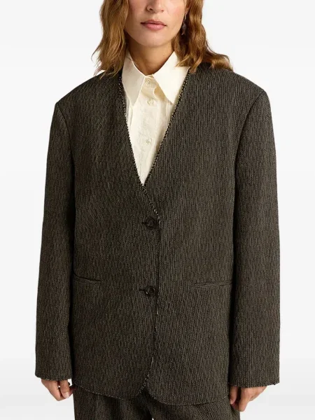 Prążkowany kurtka Momoni brązowa