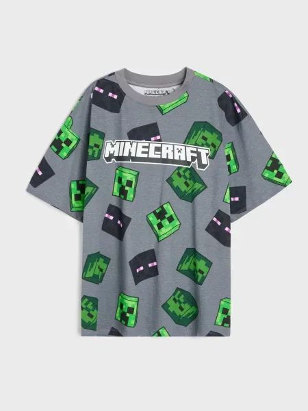 Sinsay oversize tričko s potiskem Minecraft černá