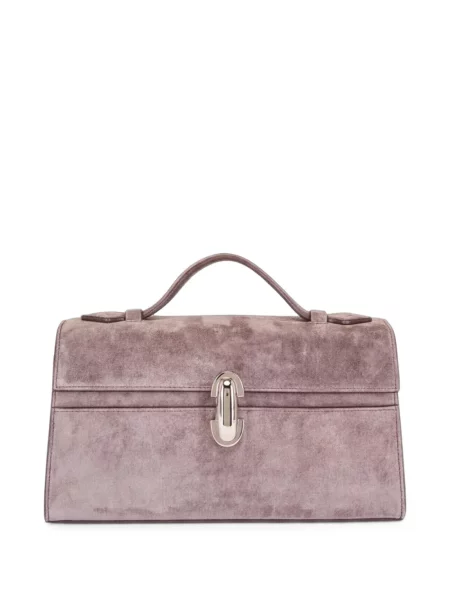 Top Savette din piele de căprioară violet