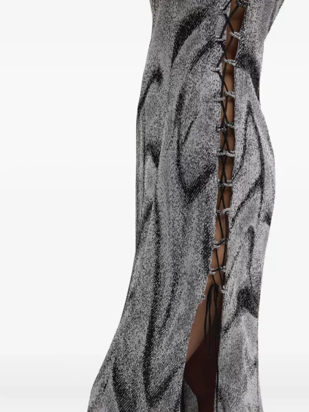 Rochie Maccapani cu imagine de costum argintiu