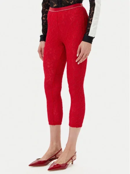 Pinko legginsy wzorzyste czerwony