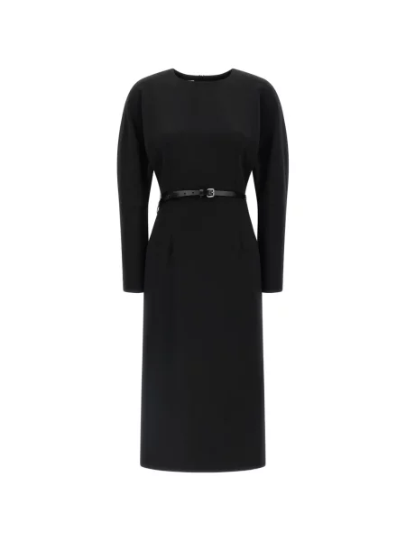 Cu centură rochie midi P.a.r.o.s.h. negru