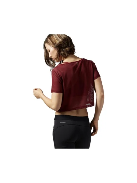 Tričko Reebok Sport so sieťovinou vínová