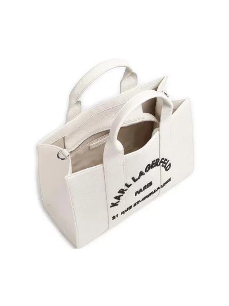 Karl Lagerfeld Geantă tip sac Rue St-Guillaume Mittelgroße Tote Bag alb bej