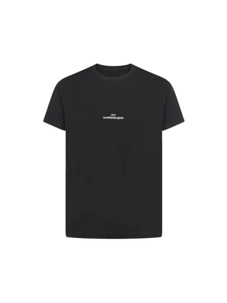 Koszulka Maison Margiela casual z logo z krótkim rękawem czarna