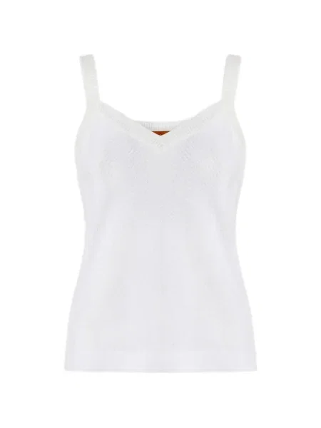 Top Missoni cu decolteu în V alb