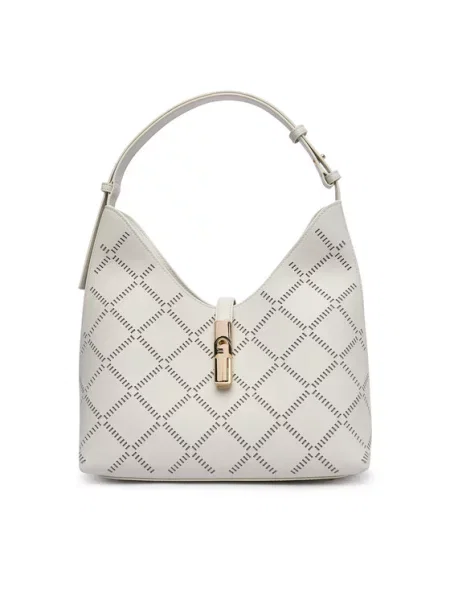 Bőr shopper táska Furla bézs