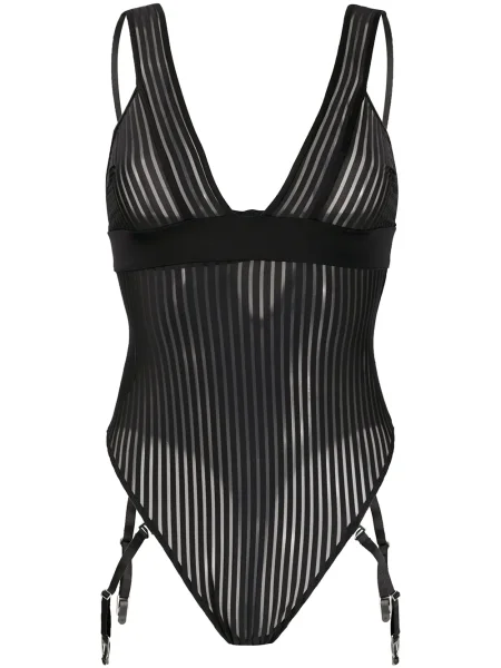 Body Maison Close cu decolteu în V negru
