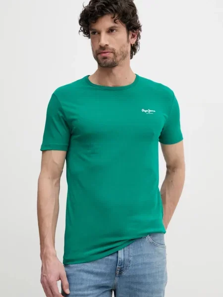 Тениска Pepe Jeans ORIGINAL BASIC 3N с принт зелено