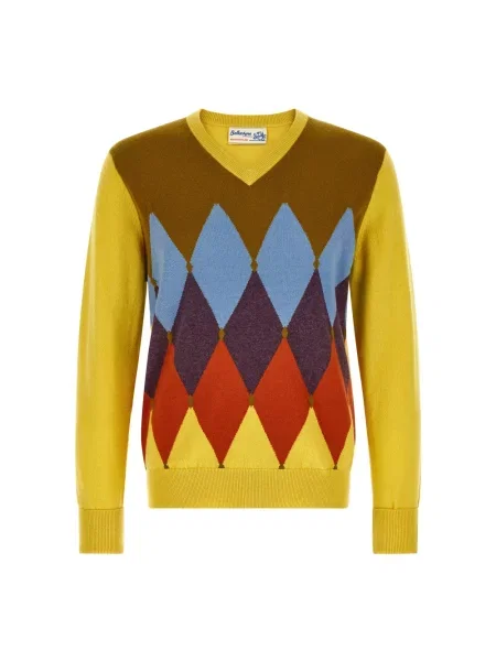 Sweter Ballantyne z kaszmiru żółty