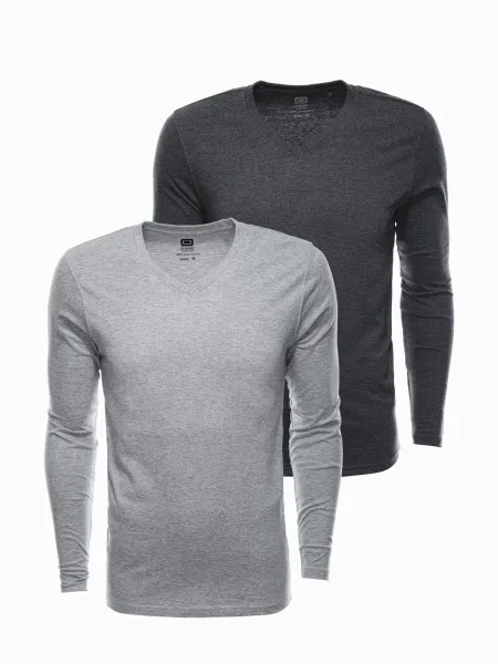 Tričko s dlhými rukávmi Ombre Clothing sivá