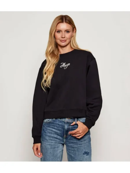 HUGO Hanorac | Oversize fit frotir negru