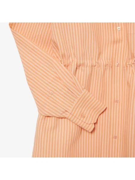 Lacoste Sukienka Koszulowa Oversize Z Mieszanki Lnu różowa