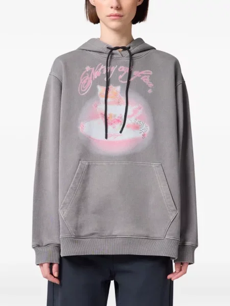 Hanorac cu glugă Msgm cu imagine gri