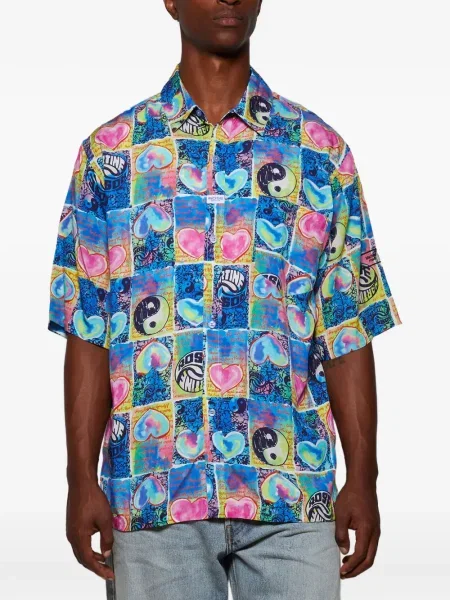 Риза Martine Rose със сърца синьо