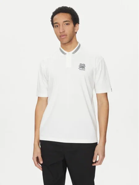 HUGO Tricou polo Dodac_RB alb
