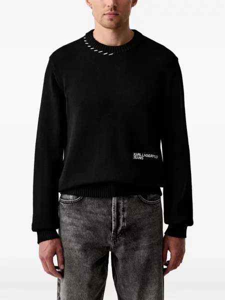Pulover Karl Lagerfeld Jeans cu imagine negru