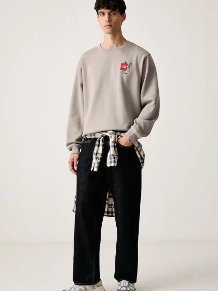 The North Face pulover z bombažem Gear up Relaxed bež