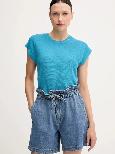 United Colors of Benetton Vesta s příměsí lnu modrá