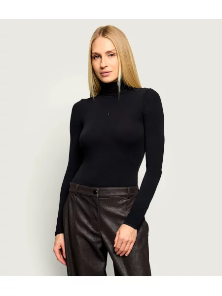 Patrizia Pepe Body cu adaos de lână negru