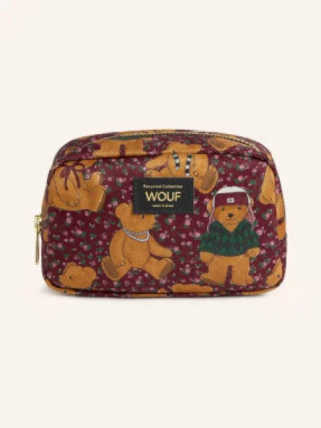 Wouf Kosmetická Taška Cozy tmavě / koňaková / růžová červená