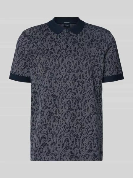 Koszulka polo z krótką listwą guzikową model ‘Jadson’ Joop! Collection granatowe