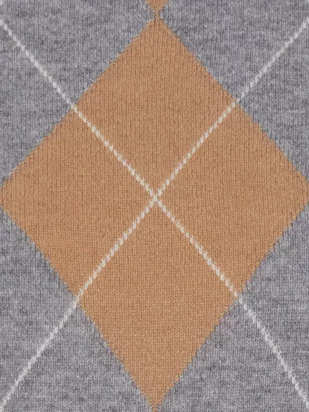 Pulover Solocascmir cu model argyle gri