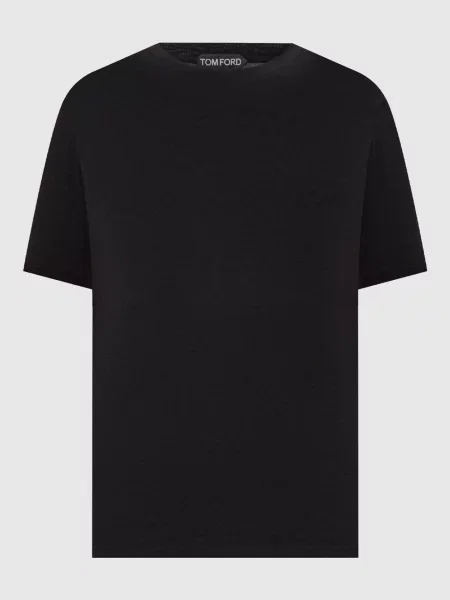 Футболка з вишивкою монограми Tom Ford чорна