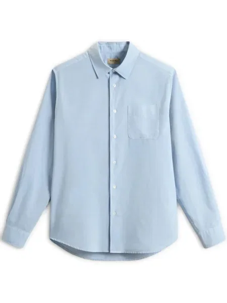 Cămașă Woolrich din poplin albastru