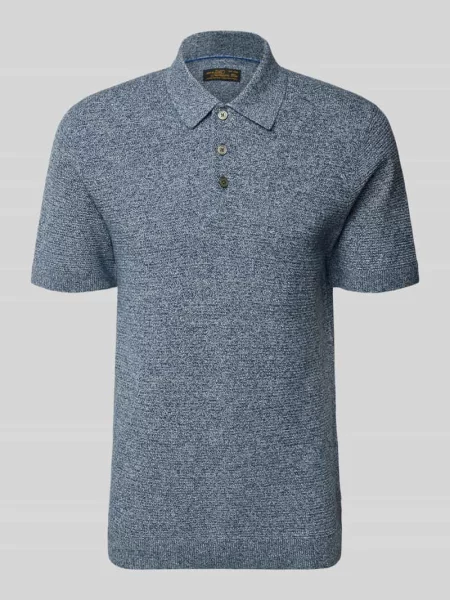 Koszulka polo z fakturowanym wzorem w kroju regular fit model Riley' Jack & Jones Premium niebieska
