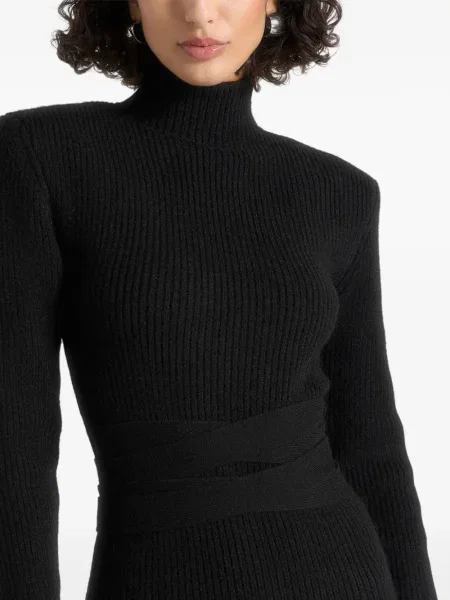 Rochie maxi Manière De Voir tricotate cu legături negru