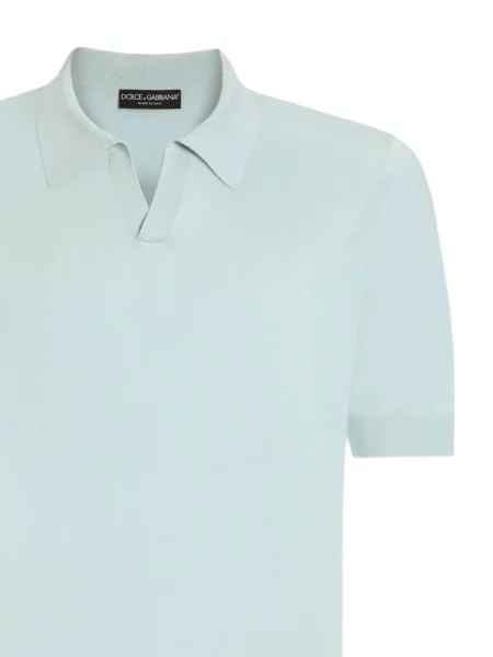 Tricou polo Dolce & Gabbana de mătase verde