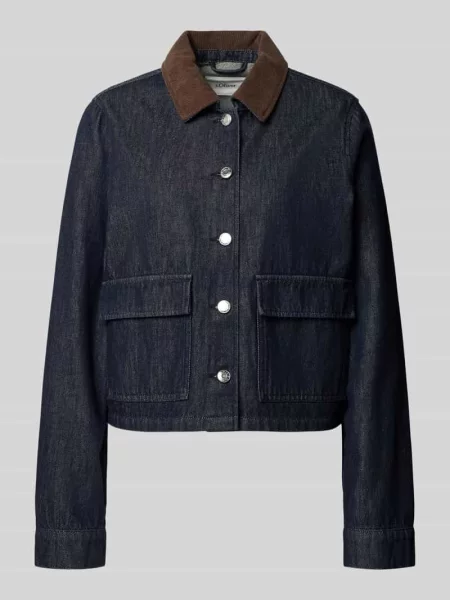Kurtka jeansowa o kroju regular fit z czystej bawełny S.oliver Red Label niebieska