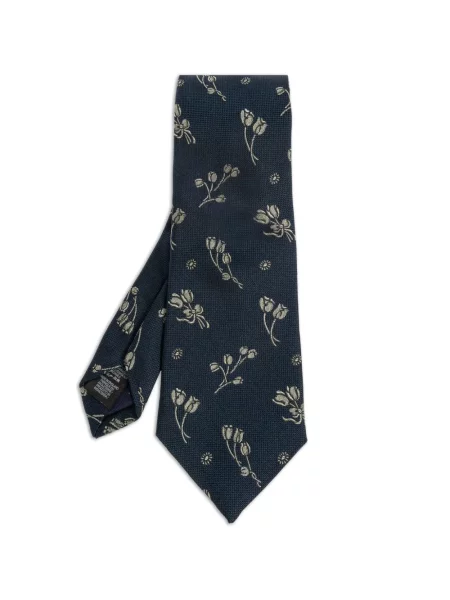 Cravată Paul Smith de mătase cu model floral cu imagine verde