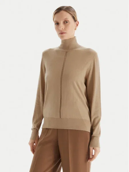 BOSS Bluză cu gât C_Faghettini bej