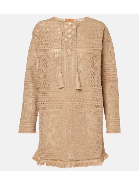 Rochie Alanui din dantelă maro