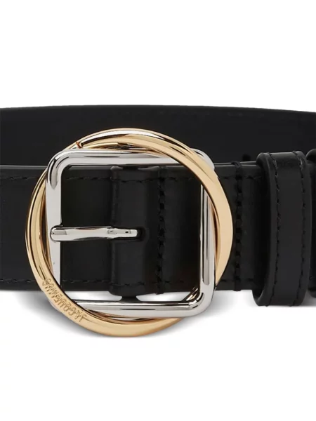 Cu centură curea Jacquemus din piele cu cataramă negru